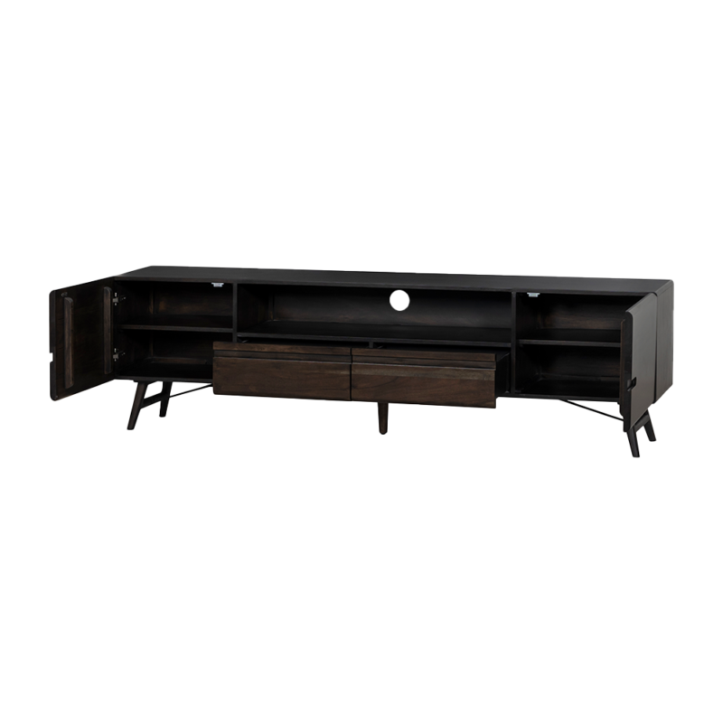 Aura TV-meubel espresso in een interieur, landelijk modern stijl