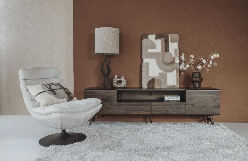 Perspectief van het Aura TV-meubel espresso vanaf boven