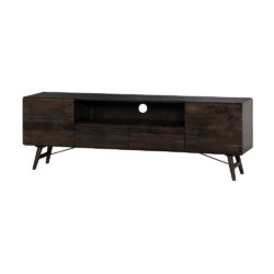 Detaillering van de espresso kleur op het TV-meubel