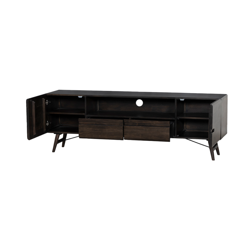 Aura TV-meubel espresso in een interieur setting