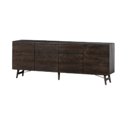 Detail van de espresso kleur op het dressoir