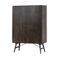 Detail van de Aura opbergkast espresso 100 cm, bruin acacia