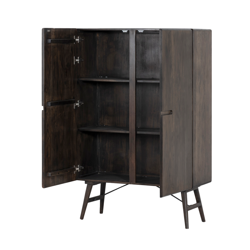 Aura opbergkast espresso 100 cm in interieur, bruin acacia