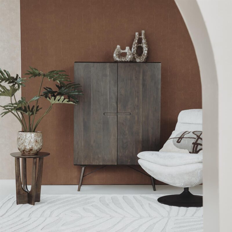 Perspectief van de Aura opbergkast espresso 100 cm, bruin acacia