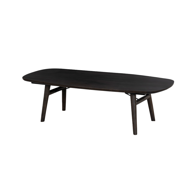 Detail van de Aura salontafel deens ovaal espresso bruin