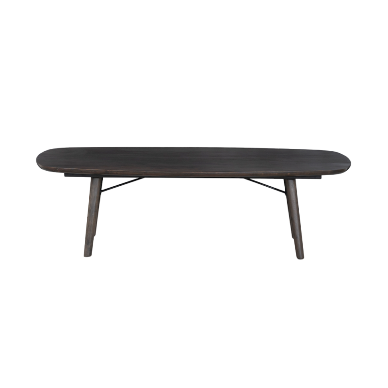 Textuur van de Aura salontafel deens ovaal espresso bruin