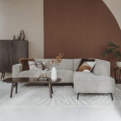 Perspectief van de Aura salontafel deens ovaal espresso bruin