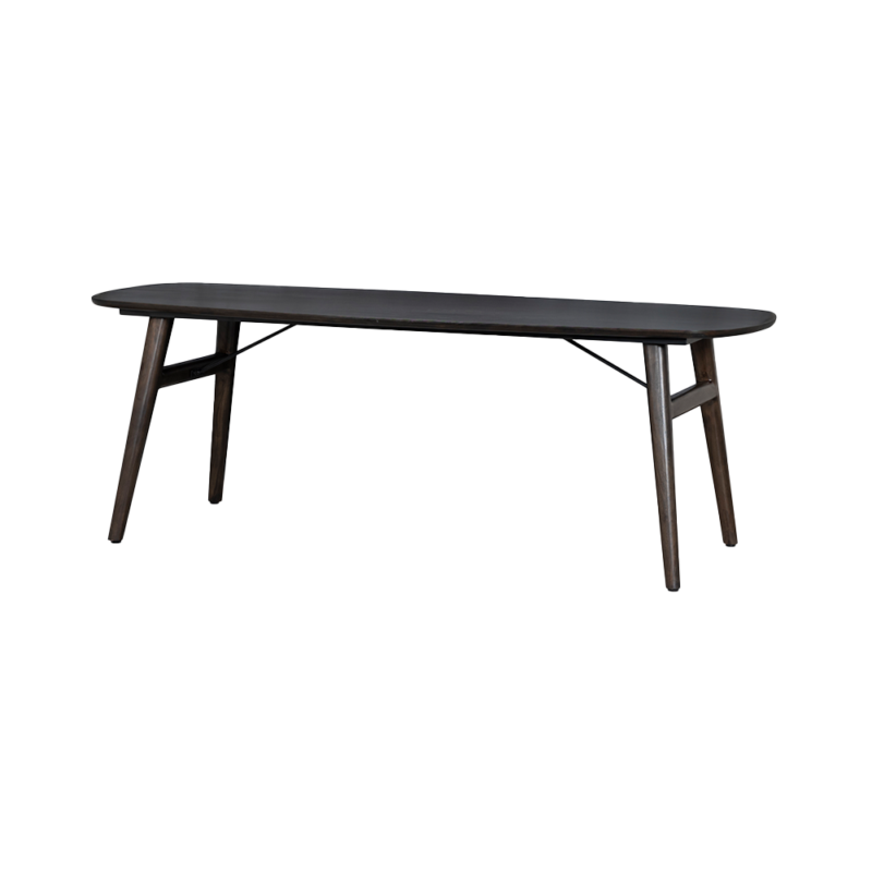 Detail van de Aura eetkamertafel deens ovaal espresso