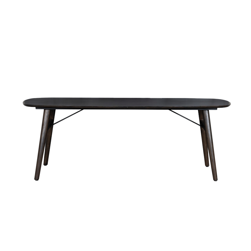 Textuur van de eetkamertafel Aura Deens ovaal espresso