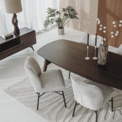 Aura Eetkamertafel espresso deens ovaal 160 cm