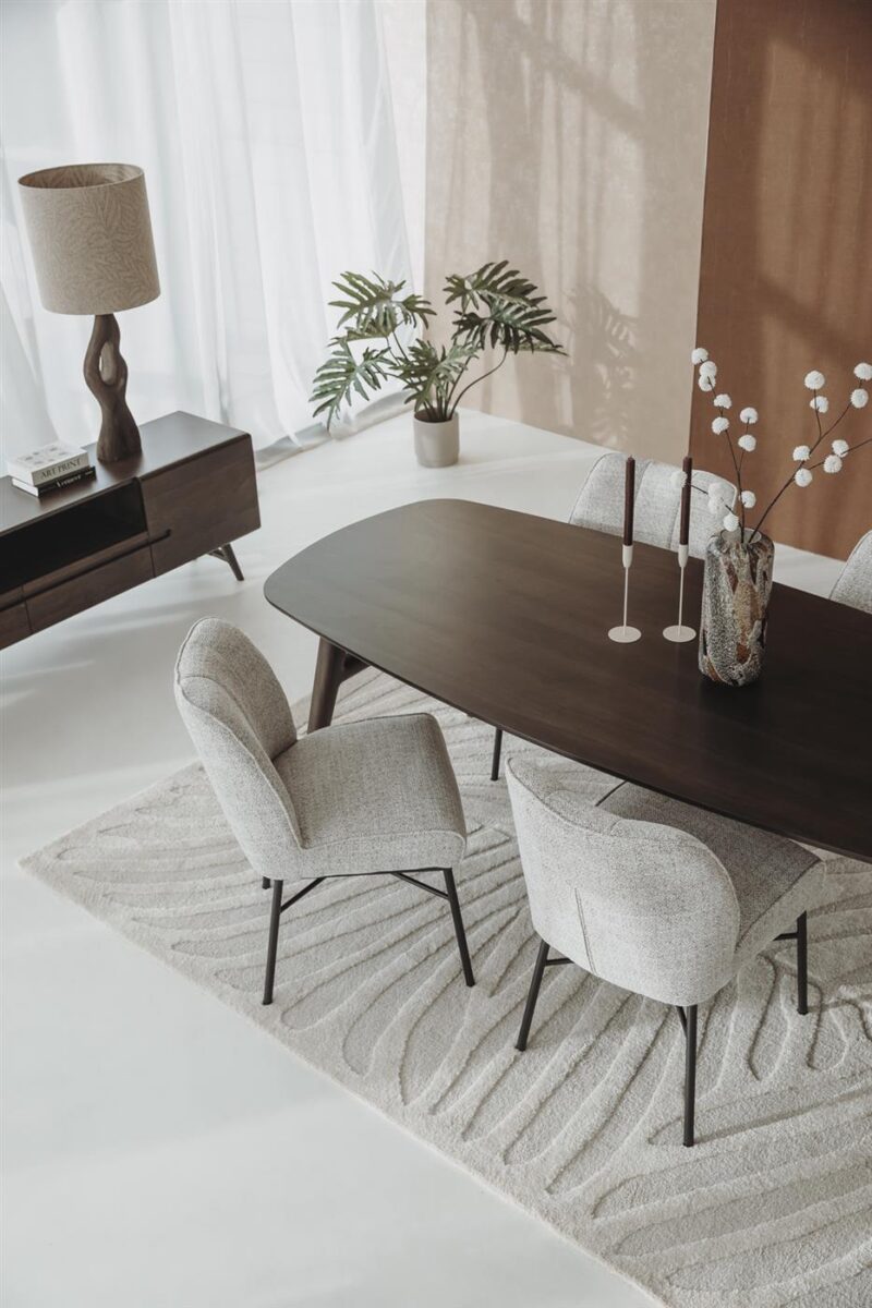 Aura Eetkamertafel espresso deens ovaal 220 cm