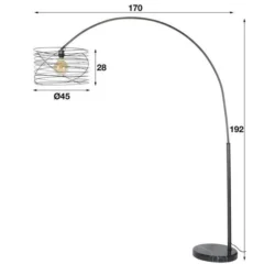 Booglamp Curl 1-lichts / Charcoal