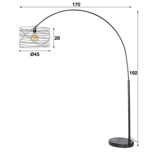 Booglamp Curl 1-lichts / Charcoal