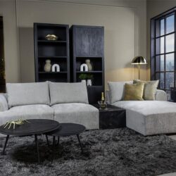 Canterbury 2-5 AL hotelbank met chaise longue in interieur, wit en hotelstijl