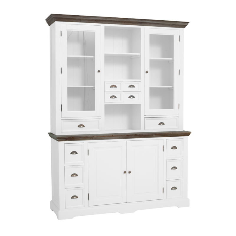 Detail van de Fleur buffetkast 164 cm, wit, landelijk romantisch stijl