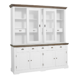 Detaillering van de Fleur buffetkast, wit, landelijk romantisch stijl