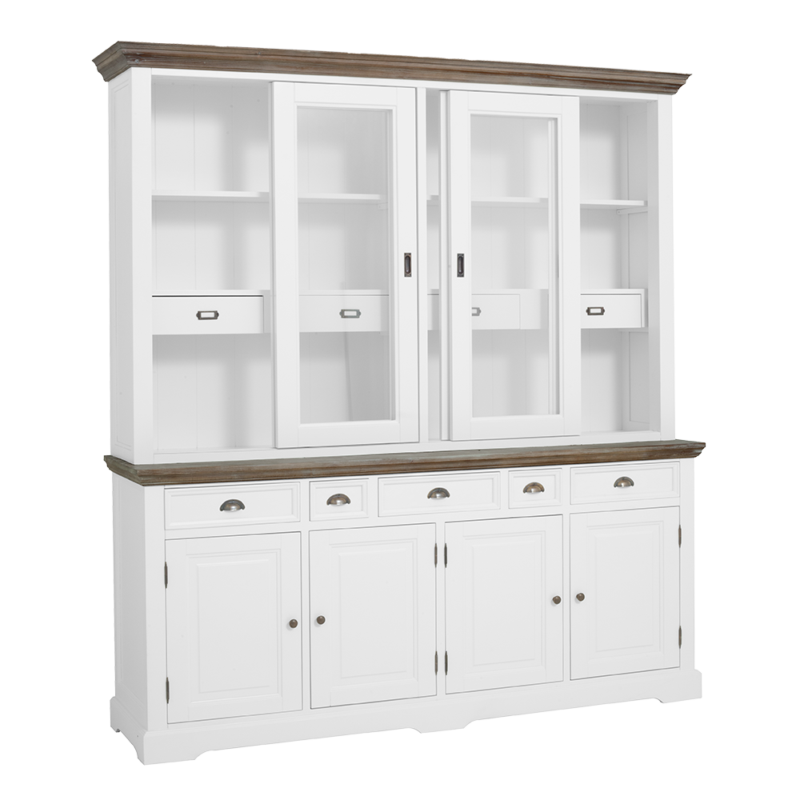 Detaillering van de Fleur buffetkast, wit, landelijk romantisch stijl