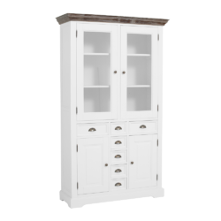 Fleur vitrinekast in wit, landelijk romantisch stijl, gemonteerd