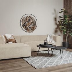 Detail van Glasgow 2 5-zitsbank met chaise lounge in beige