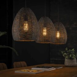 Hanglamp Armor Oval 3-lichts / Zwart bruin