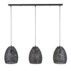 Hanglamp Armor Oval 3-lichts / Zwart bruin