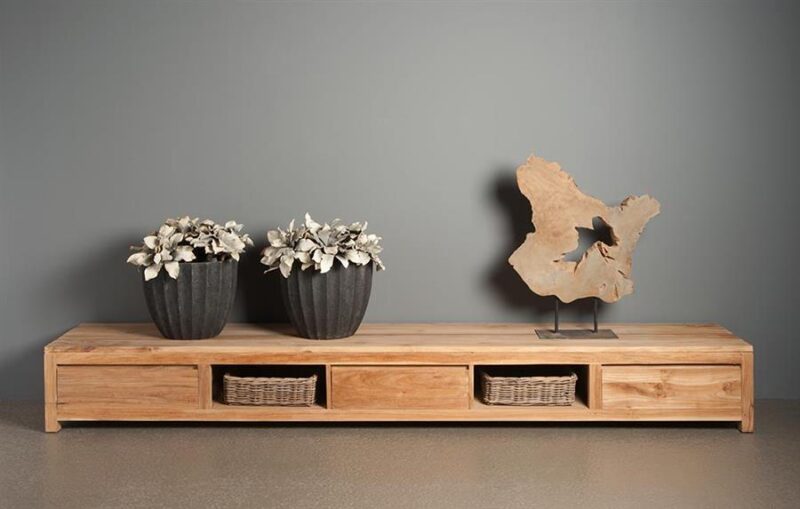 Corona TV-meubel in interieur, bruin, landelijk stijl