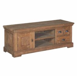 Detail van Bologna TV-meubel in bruin recyclead teak