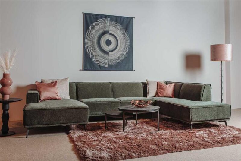 Leeds Chaise L - 2 5 - Ottoman R - City 355 Bottle Green