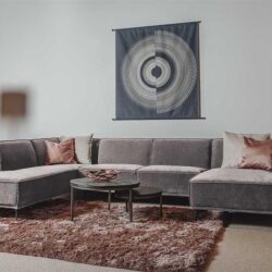 Leeds Chaise R - 2 5 - Ottoman L - City 453 Moss Grey