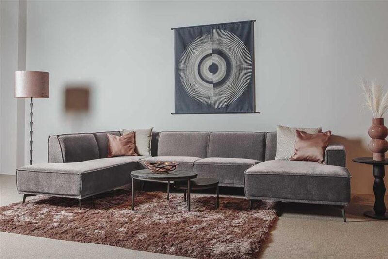 Leeds Chaise R - 2 5 - Ottoman L - City 453 Moss Grey