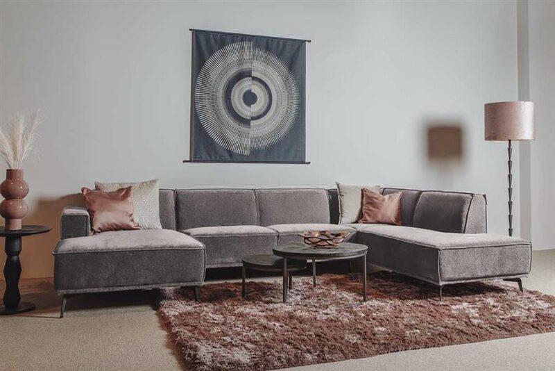 Leeds Chaise L - 2 5 - Ottoman R - City 453 Moss Grey