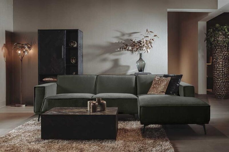 Leeds 2 5-AL + Chaise R - City 355 Bottle Green