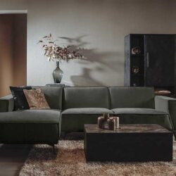 Leeds 2 5-AR + Chaise L - City 355 Bottle Green