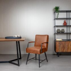 Belmonte Armstoel - fabric Cherokee 8 cognac