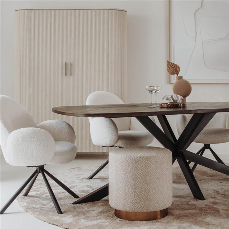 Corbetta wandkast Japandi stijl beige in interieur