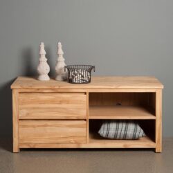 Corona TV-meubel in interieur, bruin teak, landelijk stijl