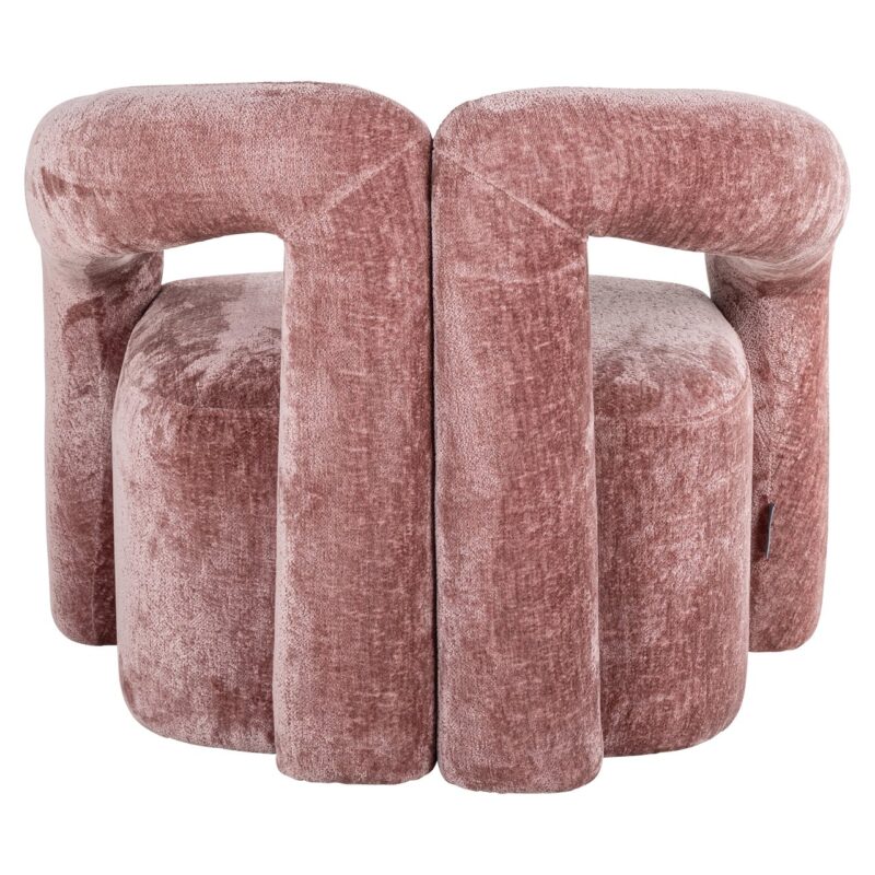 Lounge stoel Dana rose chenille