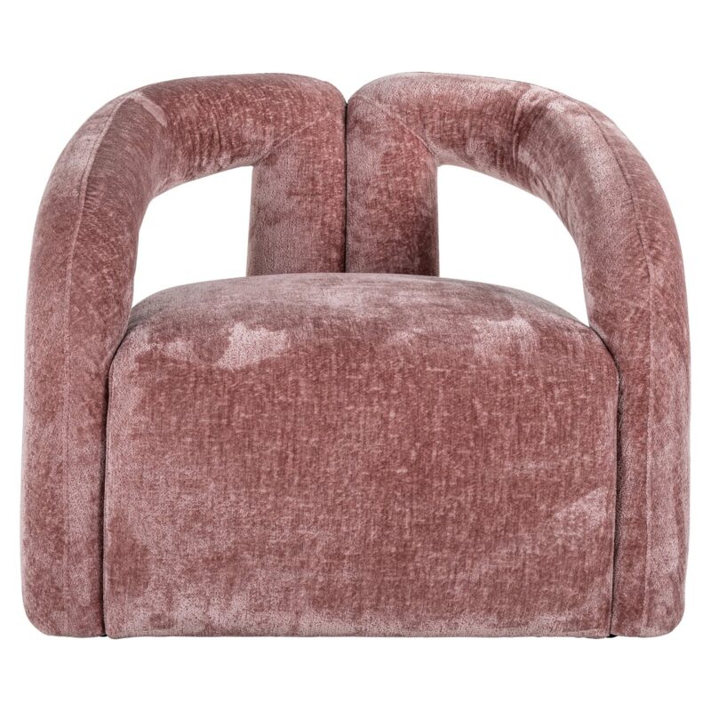 Lounge stoel Dana rose chenille