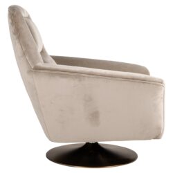 Lounge stoel Nora khaki velvet swivel