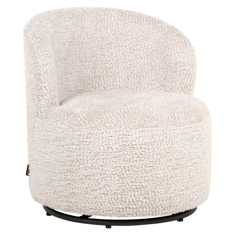 Lounge stoel Jackie lovely cream swivel kids