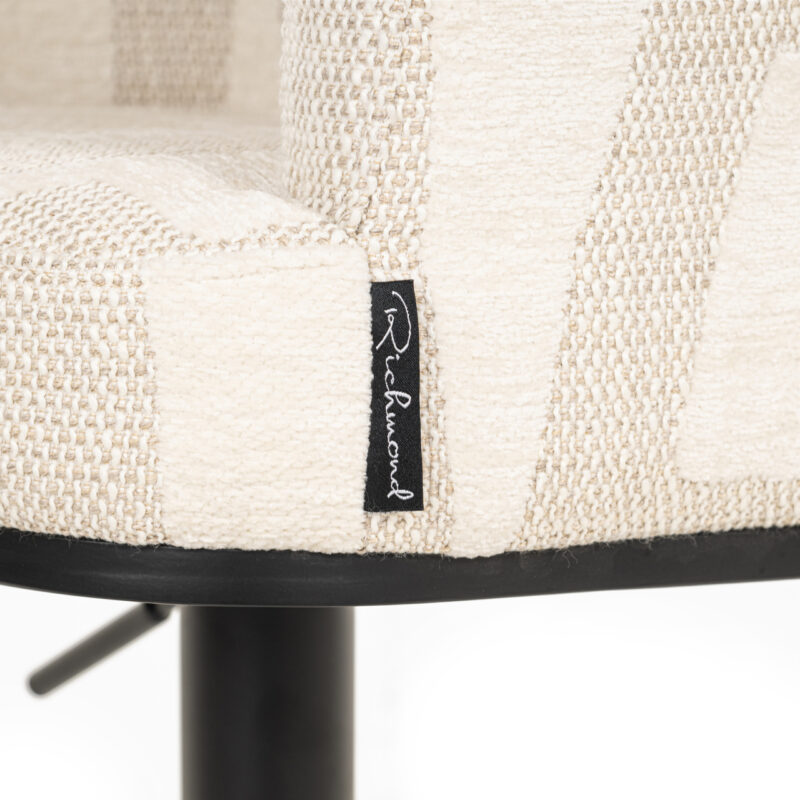 Barstoel Cheyenne beige graffic swivel