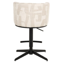 Barstoel Cheyenne beige graffic swivel