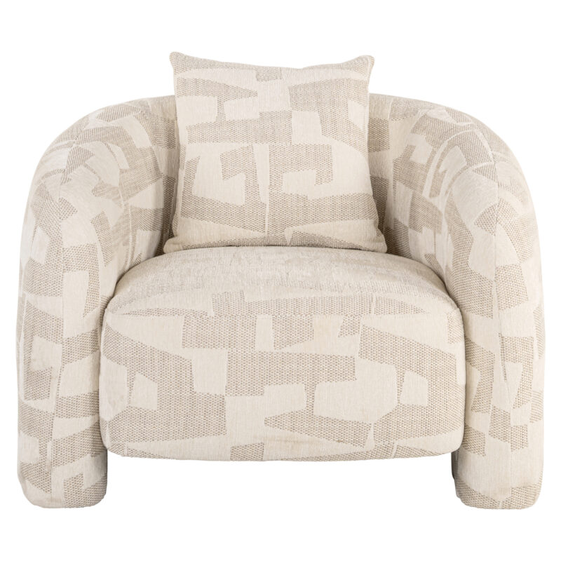 Lounge stoel Tuscany beige graffic