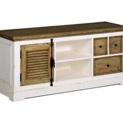 Detail van Amanda TV-meubel in wit, landelijk romantisch stijl