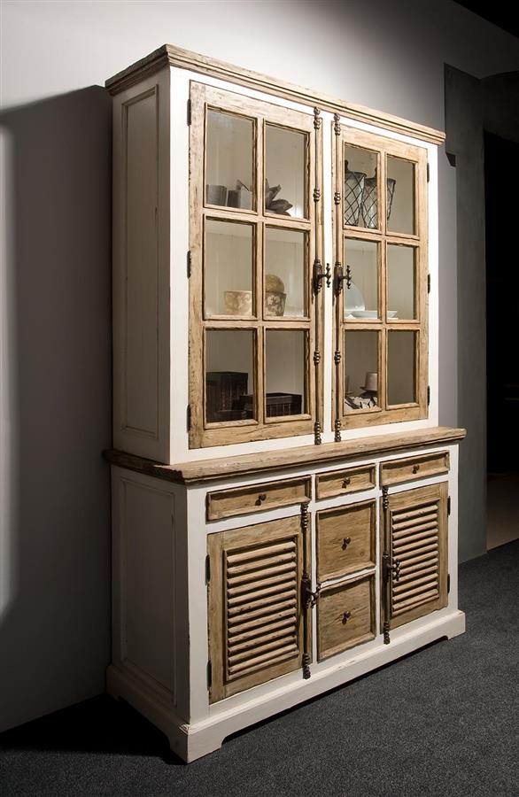 Detail Amanda buffetkast wit, landelijk romantisch stijl, 140 cm breed