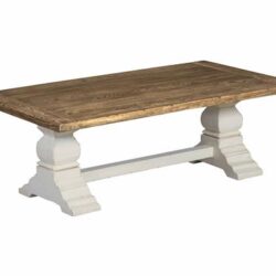 Detail Amanda salontafel landelijk romantisch wit 135x75 cm