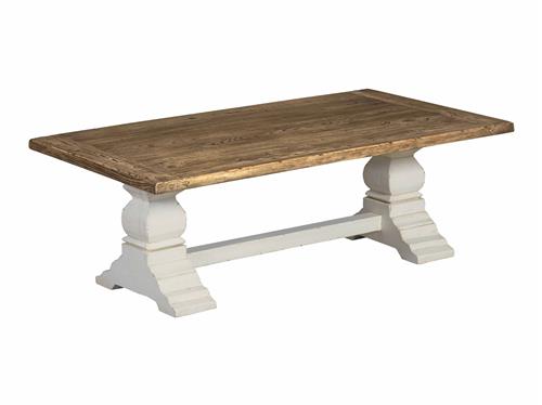 Detail Amanda salontafel landelijk romantisch wit 135x75 cm