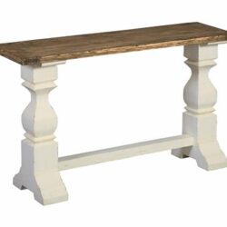 Detail Amanda landelijke haltafel wit 145 cm lang en 40 cm breed