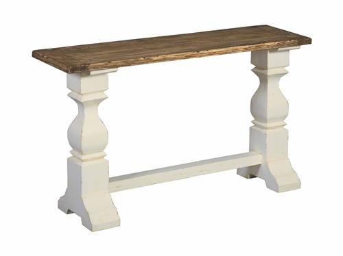 Detail Amanda landelijke haltafel wit 145 cm lang en 40 cm breed