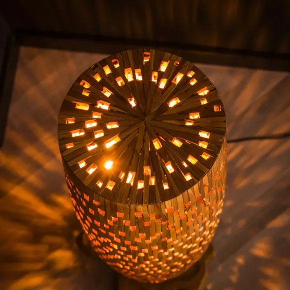 Vloerlamp Bars L 4-lichts / Massief teak